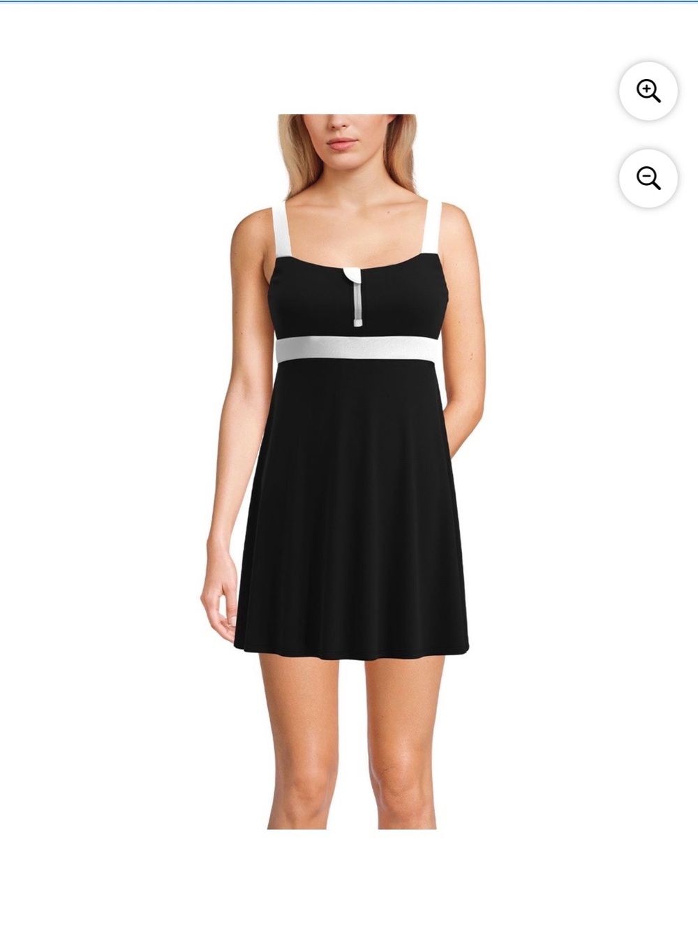 NWT Lands’ End Black & White A-Line Swim Dress